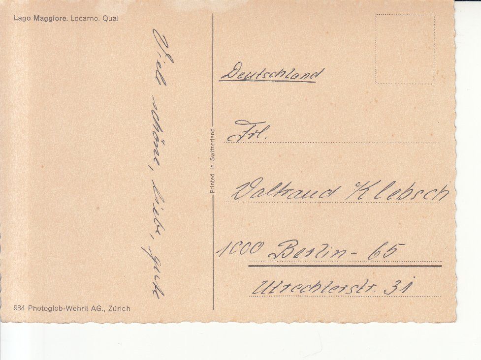 Cartoline postali: Locarno ca. 1960 – Usato da Bürglen TG venduto da StampGraf 1
