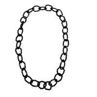 Minimalistisches Collier Schwarz mit ovalen Gliedern