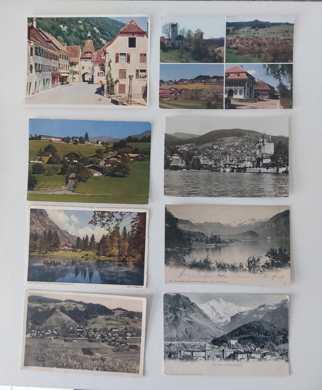 Cartoline postali: 8 AK Postkarten Signau Interlaken Blausee Brienz Aeschi – Usato da Schenkon venduto da Uhu007