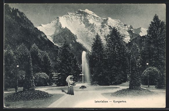Cartoline postali: Interlaken, Spaziergängerin am Springbr – Usato da Berlin venduto da bartko-reher