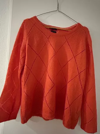 Pullover, Hilfiger, M orange,, Karo-Lochmuster