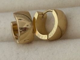 Luxus Elegante Creolen Mini Edelstahl Ohrstecker Farbe Gold