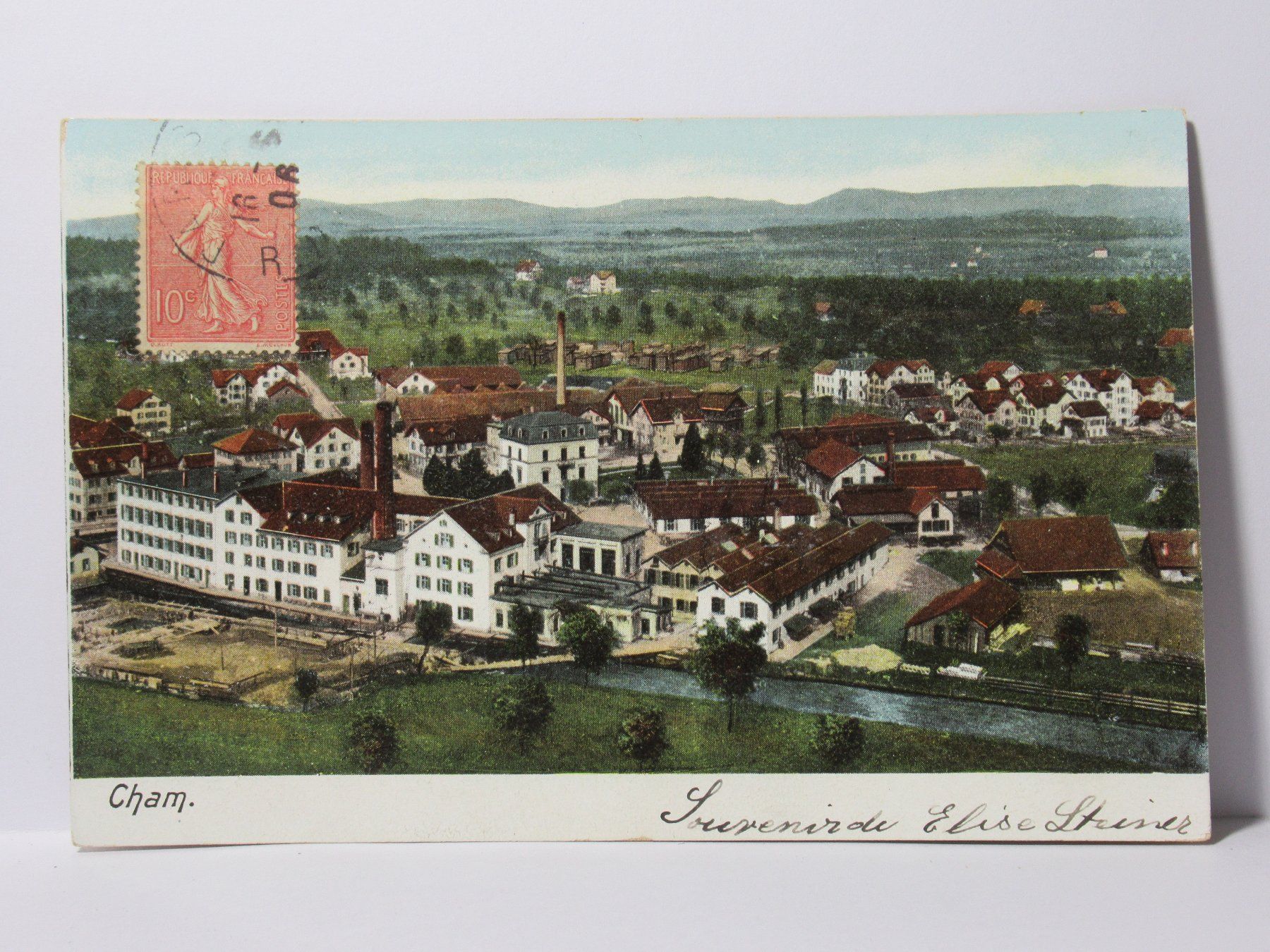 Ansichtskarten: Cham , Fabrik von Nestle – Gebraucht aus Grenchen von Bluemchen1900