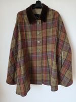BAUER – Plaid Cape Jacket with Velvet Collar