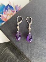 Boucles d’oreilles gouttes d’améthyste argent 925
