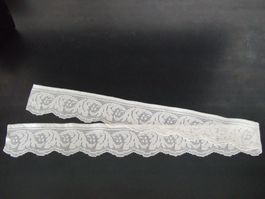 antike Häkelbordüre, Häkelspitze, Filethäkelei, 160 cm
