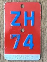 ZH 74 - VELONUMMER - FAHRRADSCHILD - PLAQUE DE VELO - ZH 74