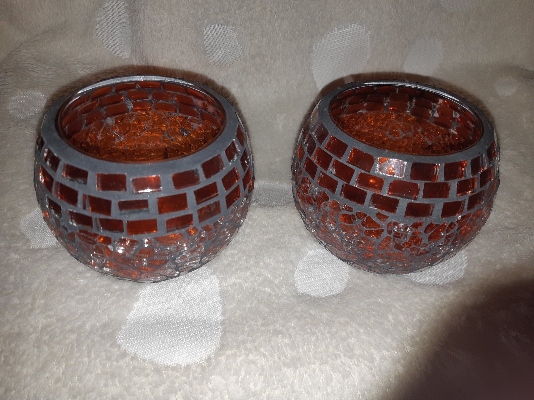Bougeoirs: Windlichte Glas Mosaik orange 2er Set – D'occasion à Studen SZ par Handwerkstatt9698