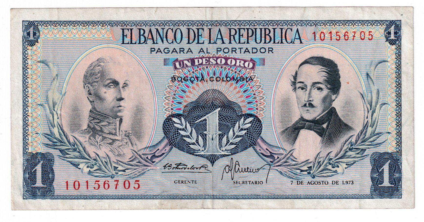 Banconote: Kolumbien 1 peso 1973s-ss – Usato da Neuchâtel venduto da karlpierrino
