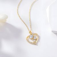 375/9K Echtgold Herz Kette für Damen, Gelbgold 0,55-1,2 cttw