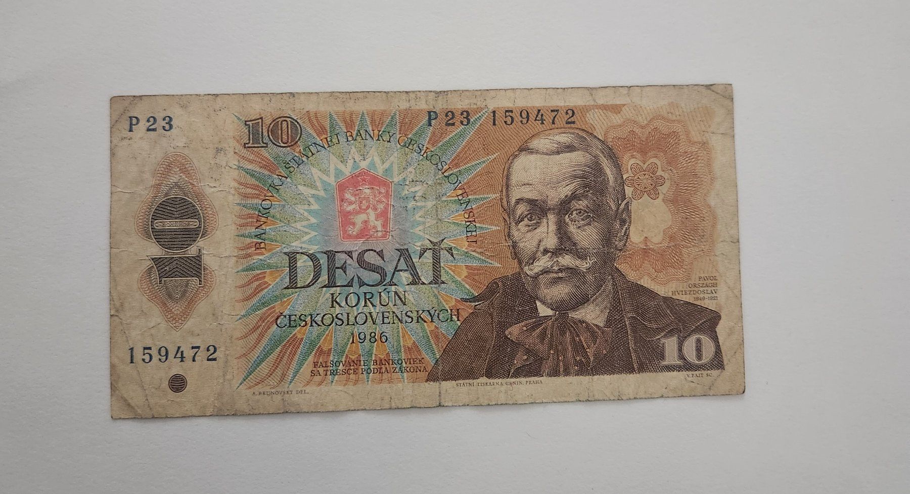 Banconote: Banknote Tschechoslowakei 10 Korun 1986 – Usato da Oftringen venduto da Leleni