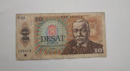 Banknote Tschechoslowakei 10 Korun 1986