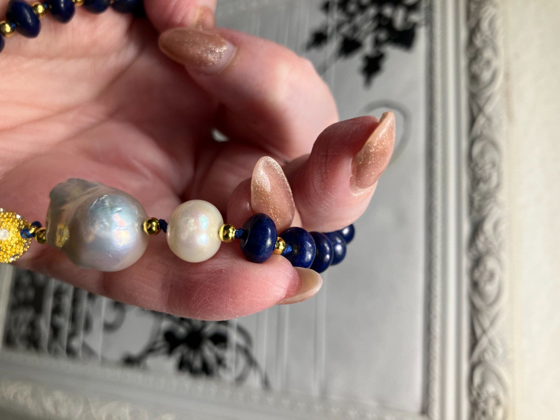 Catenine: Perle Lapislazuli Halskette Collier Lapis-lazuli Edelstein – Nuovo (secondo la descrizione) da Prilly venduto da ilyria73 7