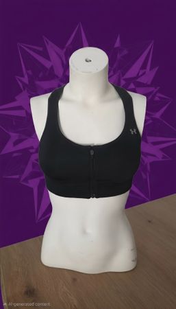 Sports Bra Under Armour black zipper front good condition