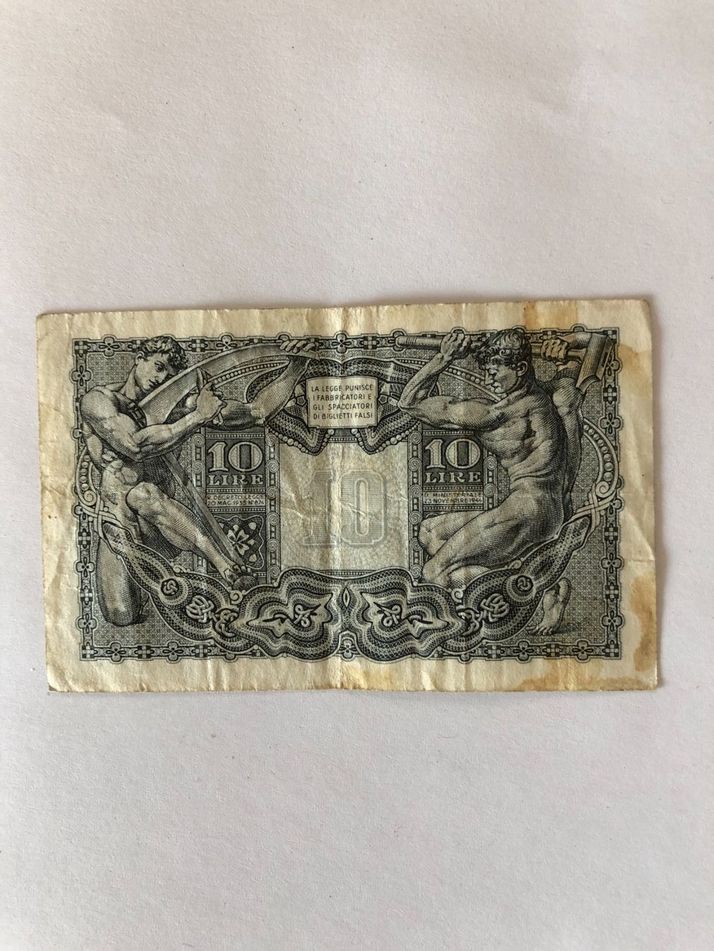 Banknoten: Italien 1944, 10 Lire – Gebraucht aus Bettwiesen von mad_cl6y 1