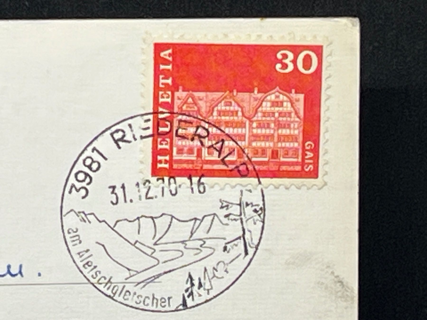 Cartoline postali: Riederalp Wallis, Bietschhorn – Usato da Widnau venduto da Brusi9 1