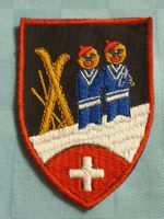 Vintage Badge Wappen Skifahrer ST. GALLER STICKEREI