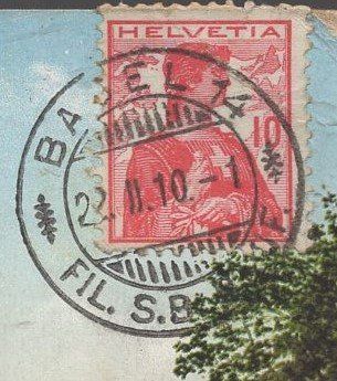Cartoline postali: Basel,  Spalenthor,  Tram    1910 – Usato da Aarau venduto da kufi44 3