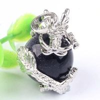 ein Drache Anhänger Blue Sand Stone Pendentif Dragon