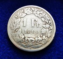 1860! 1.- Franken. S-SS. Katalog preis bis 350 Fr!!!