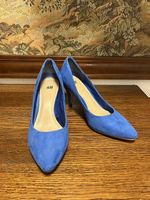 H&M Wildleder Pumps, Gr. 37, Königsblau