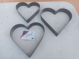 Backformen Herz-  Set Metall 3-teilig verschiedene (115)