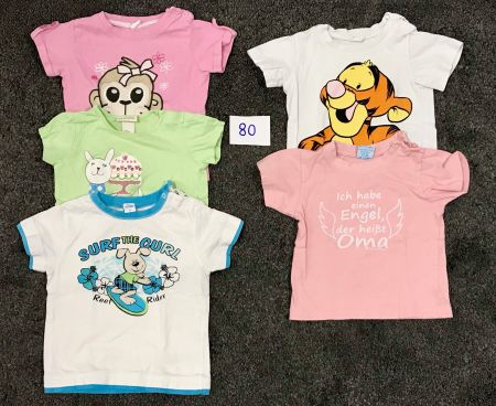 Kurzarm T-Shirts Grösse 80 (5 Stk.)