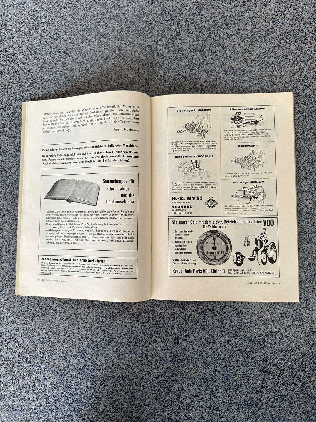 Riviste & Magazine: Zeitschrift , der Traktor , 1959 – Usato da Boswil venduto da pavo1 4