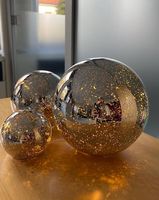CENTROTAVOLA LUCE SOFFIATA COLOR ARGENTO CON LUCE