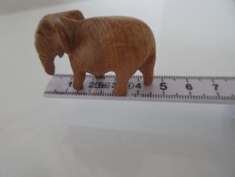 Mini Elefant, Holz, Elefantenfigur, Setzkasten, Sammelfigur