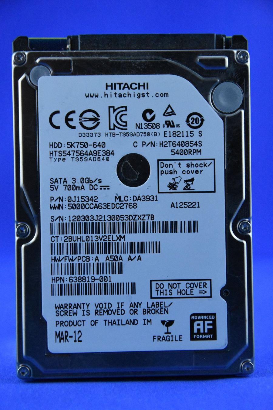 Hitachi Dischi rigidi: Hitachi Festplatte 640GB – Usato da Künten venduto da Arktisde