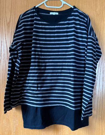 schöner Pulli doppellagig, schwarz-grau, Charles Vögele