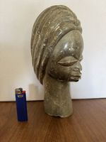 Steinskulptur Frauenkopf Afrikanisch Deko 5.6kg ca. 23cm
