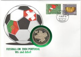 5 DOLLAR-MÜNZE LIBERIA -SCHWEIZ PORTUGAL WIR SIND DABEI HE91