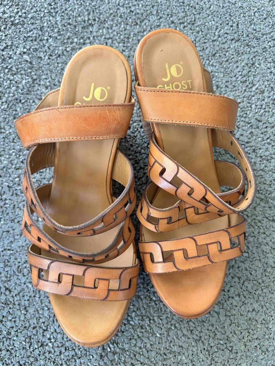 Scarpe da donna: Sandales compensées Jo Ghost cuir marron taille 38 – Usato da Lully VD venduto da Garance040 1