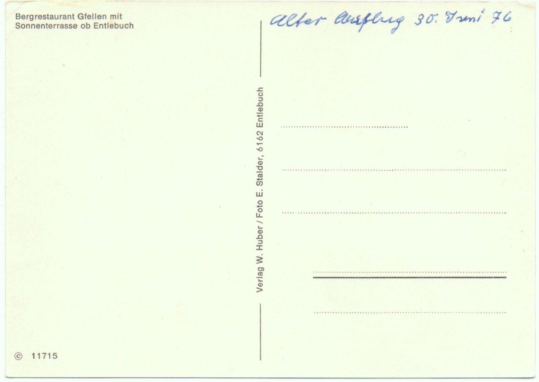 Cartes postales: ENTLEBUCH Bergrestaurant Gfellen - Auto, VW-Käfer – D'occasion à Jona par philajona 1