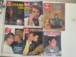6 magazines ancien Johnny Hallyday couvert 