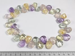Freeform Strang mit Rosenquarz,Amethyst,Citrin und Grünquarz