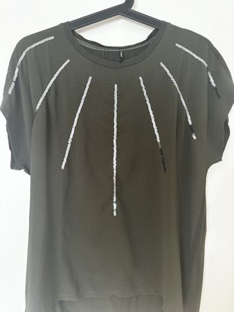 T-shirt ONLY kaki à sequins, taille L; Automne ✨