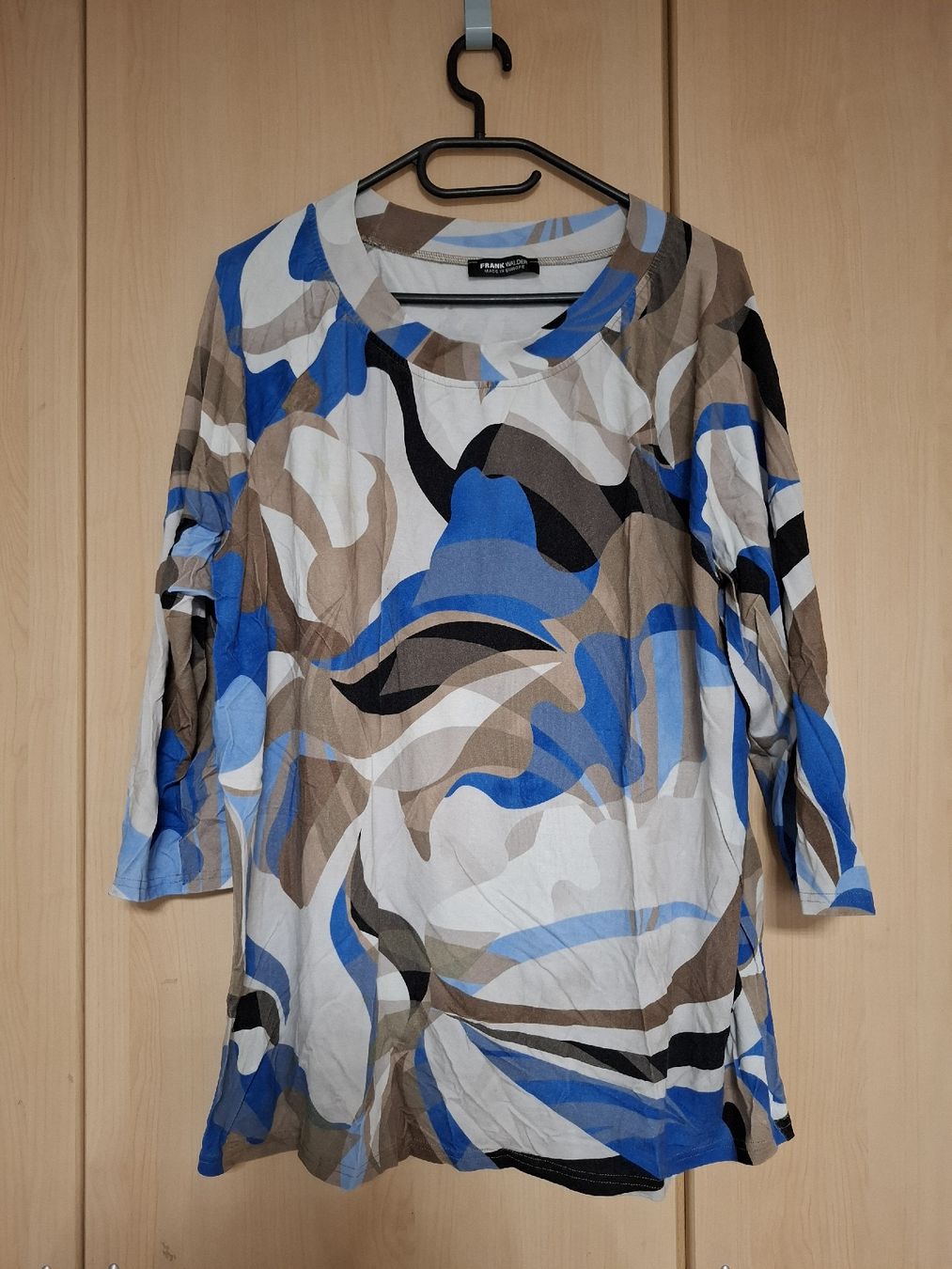 T-shirt: Frank Walder Halbarmshirt Gr. 48, blau-beige – Usato da Urtenen-Schönbühl venduto da nerdgirl