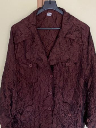 IYD leichte Mantel Jacke, Stoff gecrinkelt, Grösse M/L
