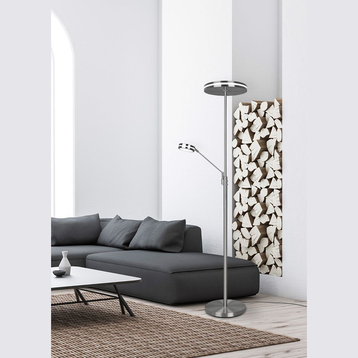 Lampade: LED Stehleuchte, Lesearm, Dimmer, IP20 – Nuovo (secondo la descrizione) da Kreuzlingen venduto da Smart-Light 1