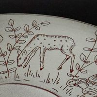Grosser Teller von Benno Geiger, Aedermannsdorf - Jagd Motiv