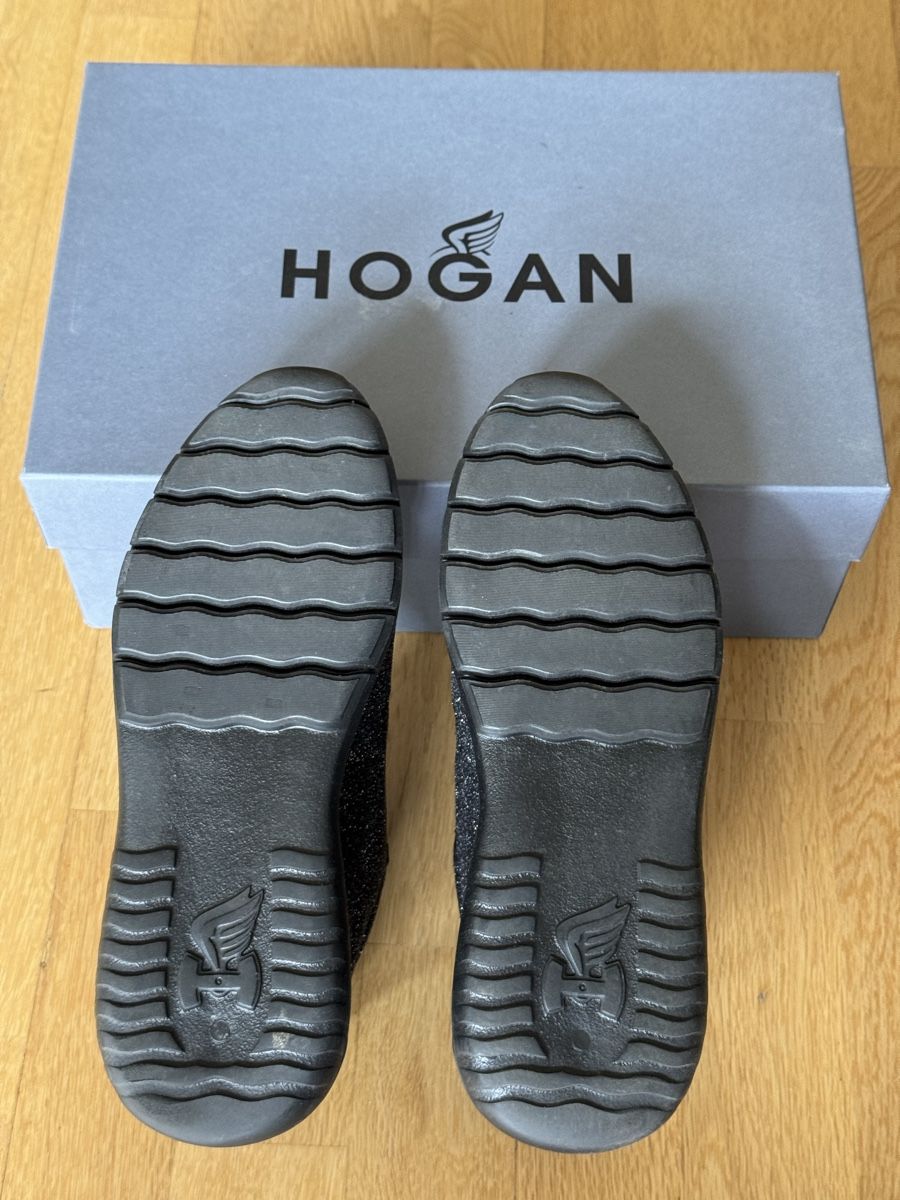Hogan Scarpe da donna: Hogan Sneaker Gr. 38 Glitzer Schwarz, Neu! – Nuovo e nell'imballaggio originale da Aesch BL venduto da Micimacko-4 4