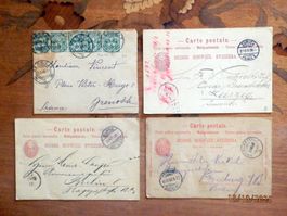 Postkarten Ausland 10Rp. Wertstempel + Brief mit ZNr.82 5er