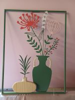 neu: Wanddeko aus Metall Blumenstillleben, Deko