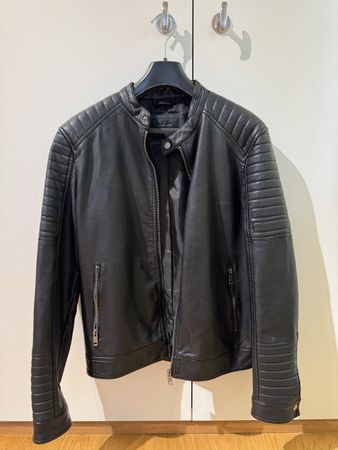 Herren Lederjacke Jack and Jones schwarz Grösse S
