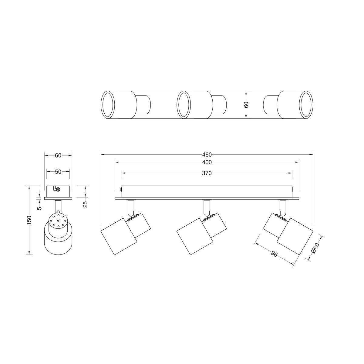 Lampade: Deckenleuchte, 3 Spots, 46 cm x 15 cm – Nuovo (secondo la descrizione) da Kreuzlingen venduto da Smart-Light 4