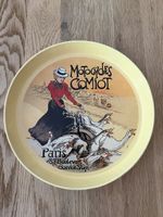 Gelbes Vintage Serviertablett Motocycles Comiot