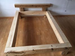 Altholz Bett Fichte Massiv mit Rost